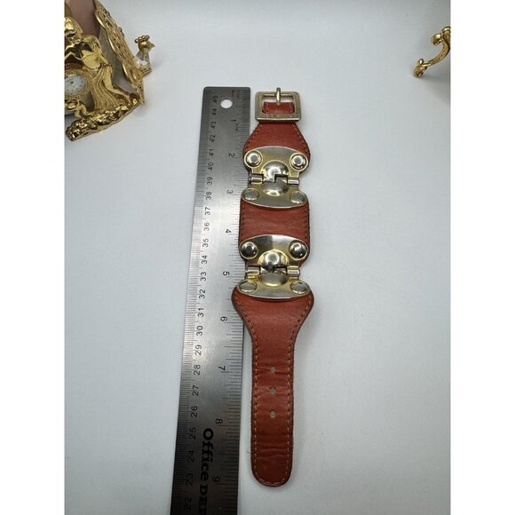 Signed CC Skye Belt Buckle Cuff Bracelet Two Tone And Gold Tone Metal Nice Heavy - Picture 4 of 11